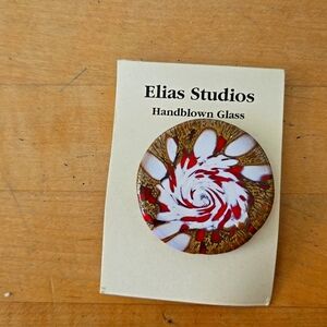 Elias Glass Handblown glass pin brooch